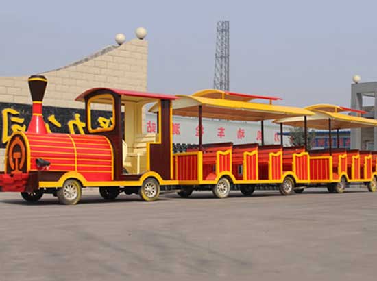 Wooden themed tourist train rides for amusement park