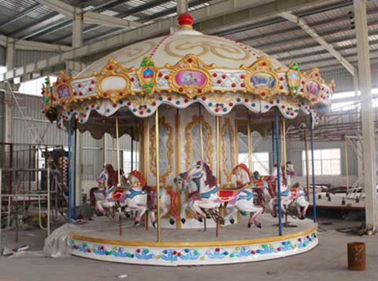 Carousel ride for kids with dome