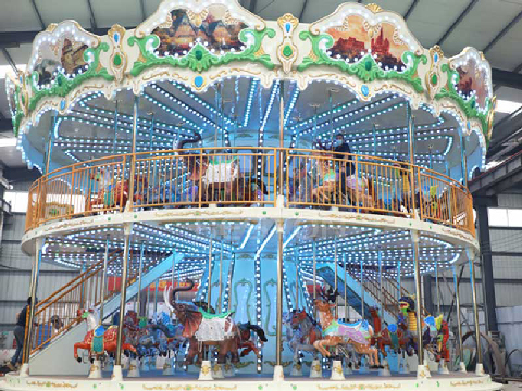 Classic style double decker carousel ride for sale