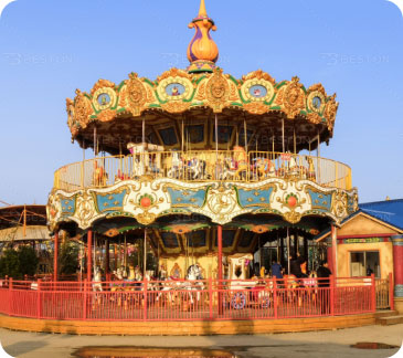 Theme Park Equipment Double Decker Carousel Rides for Sale