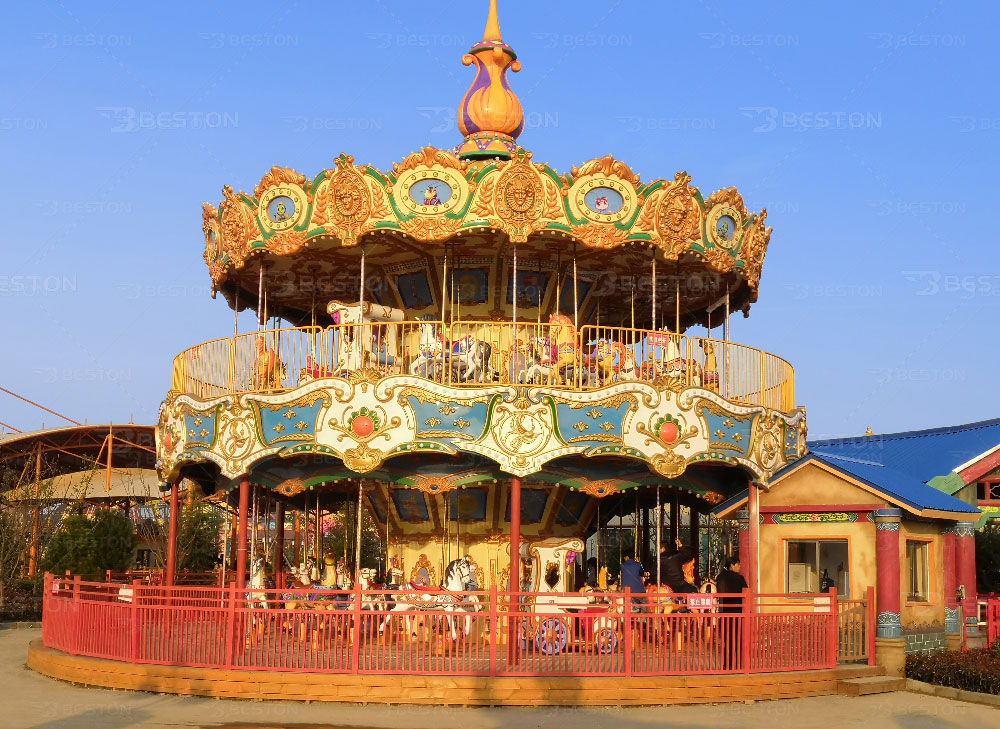 Double-deck carousel amusement rides for sale 