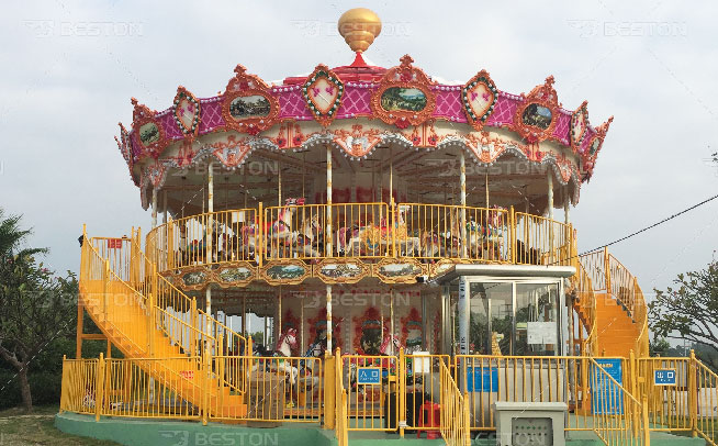 Classic theme double layer carousel ride for sale