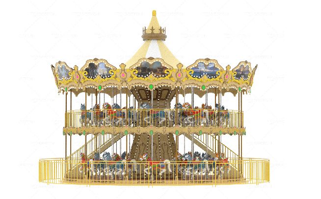 European-theme double deck carousel ride for sale