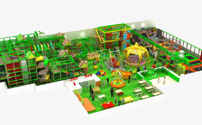 Forest themed indoor playground equipment for sale