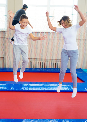 Free Bounce Zone in the Trampoline Park 