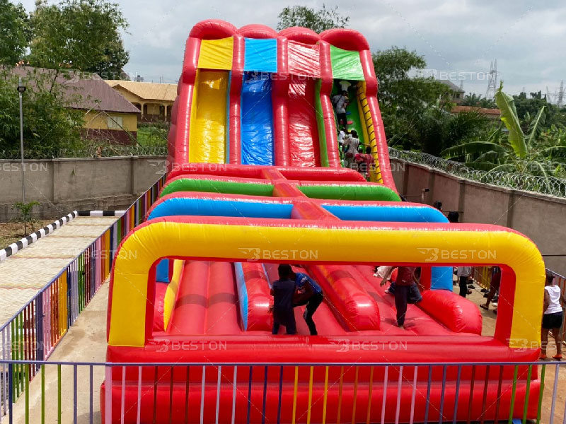 Inflatable slide in the amusement park in Nigeria 