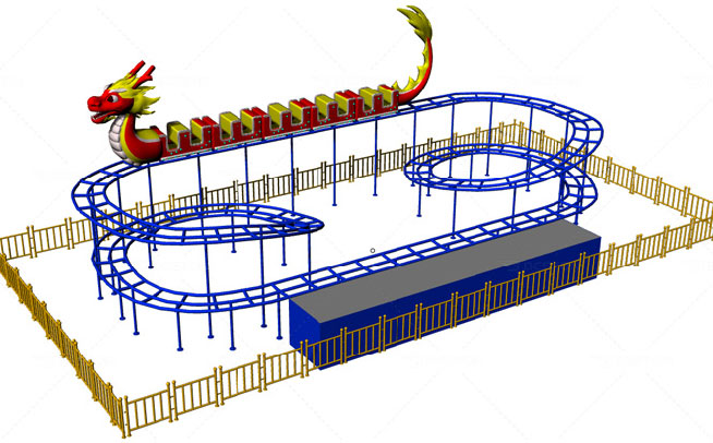 Red dragon kiddie roller coaster ride for sale