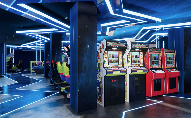 Video games area for indoor playground