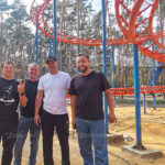 Wild mouse roller coaster ride in the Tambov park