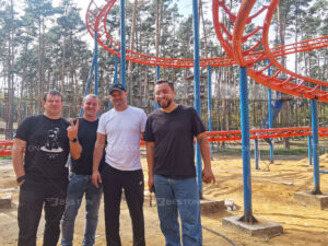 Wild mouse roller coaster ride in the Tambov park